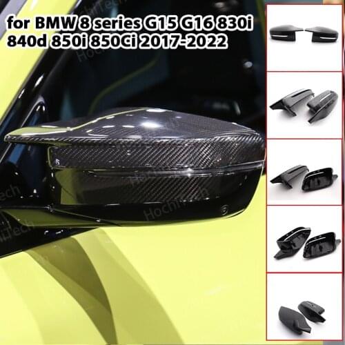 2pcs modified RHD Carbon Fiber Pattern Mirror cover caps for BMW 8 series G15 G16 830i 840d 850i 850Ci 2017-2022 M4 style LHD
