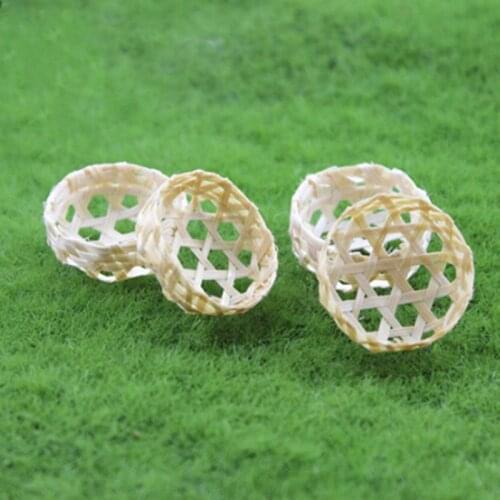 Dollhouse Miniature 1:12 Accessories Bath Supplies Pure Dollhouse Miniature Handmade Bamboo Baskets