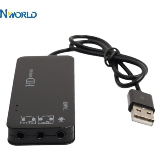 Multi-Function 3 Port Usb 2.0 External 7.1Ch Stereo Sound Card Adapter 2 Micphone Jack 3.5mm Earphone Audio AU For Pc