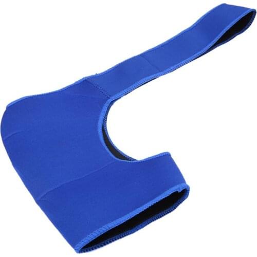 2018 New Gym Sports Care Back Brace Guard Strap Wrap Belt Band Pads Blue Bandage Wrap Guard Single Shoulder Protector Support