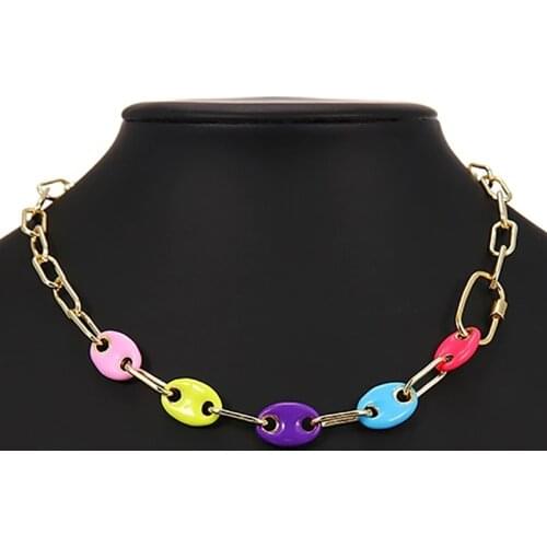 ZHINI New Punk Vintage Gold Color Chain Choker Necklaces for Women Personality Exaggeration Statement Necklace Fashion Jewelry