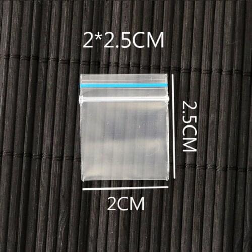 Plastic Packaging Bags Transparent 300pcs 2x2.5cm PE Storage Packing Pouch Zip Lock Gift Jewelry Display Bag