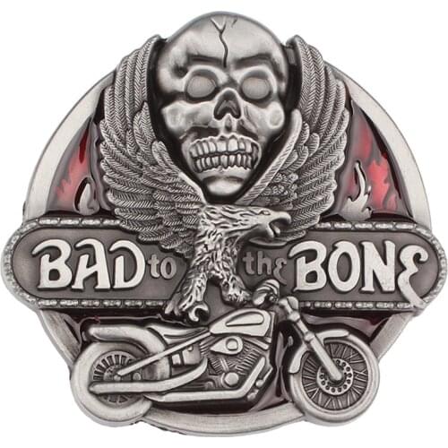 Bad bone and eagle skull pattern belt buckle