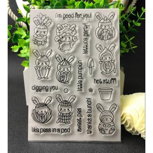 Garden rabbit Transparent Clear Silicone Stamp/Seal for DIY scrapbooking/photo album Decorative clear stamp sheets