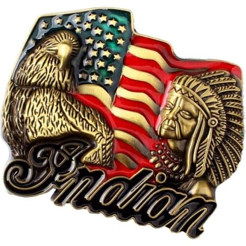 Indian Chief Eagle Engraved Western Cowboy Rodeo Mens Womens Motorcycle Biker Belt Buckle Accessory Gift