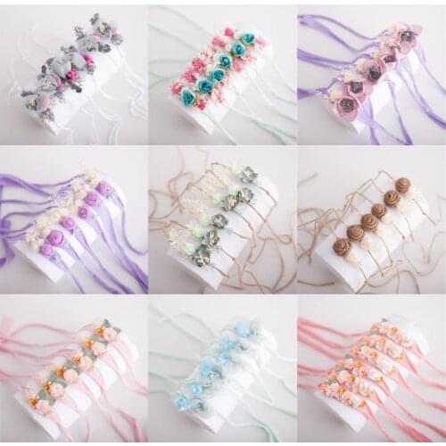 Newborn Photography Props Headband Girls Boys Baby Photo Head Flower Hair Band Accessories Infants Headdress Headwear