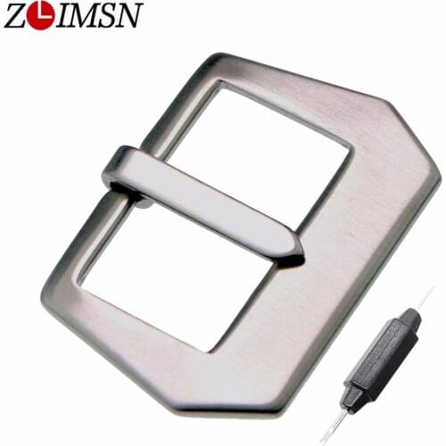 ZLIMSN Watchbands Buckle Brushed Watch Band Metal Belt Buckle Strap Clasp Sealed Relojes Hombre Pure Solid Stainless Steel 24mm