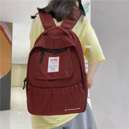 Nylon Backpack for Female Students Backpack 2021 Fashion Trendy Schoolbag Backpack Solid Simple Sport Women Backpack
