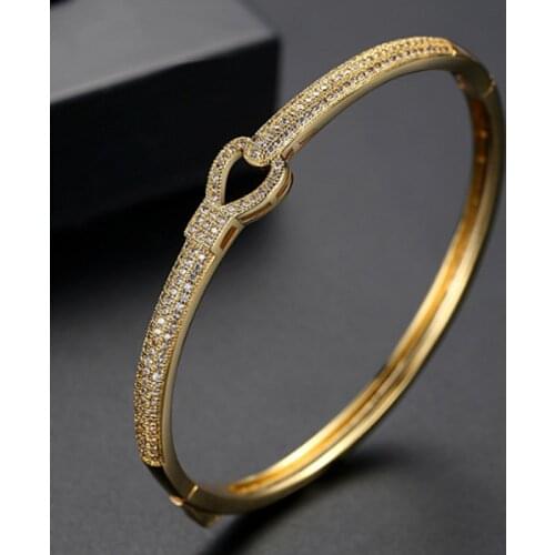 Zlxgirl jewelry women size cubic zircon copper wedding bangle and bracelet mirco paved Gold bracelet&bangle bridal bijoux