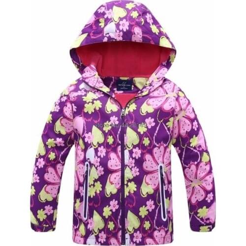 Warm Girl Polar Fleece Windbreaker Hiking Jacket 2019 Spring Autumn Girls Warm Hooded Outerwear Coat 3-12T Kids Jackets