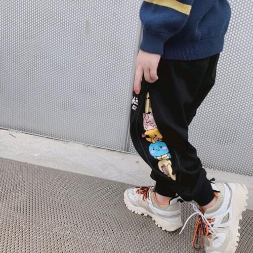 Tonytaobaby Autumn and Winter Fashion New Kids' Cartoon Printed Zipper Pants Girls Pants Baby Boy Clothes