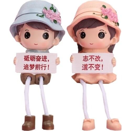 Creative Inspirational Learning Decoration Cute Couple Doll Home Bedroom Decoration Children Student Graduation Season Gift