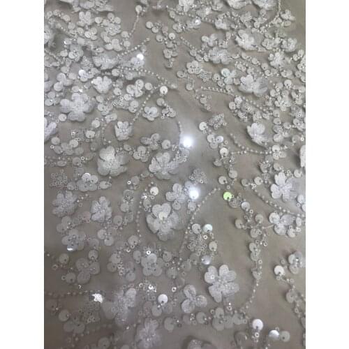 Tulle Mesh Lace Latest African Laces with beads ZH-32887 Embroidery Nigerian Lace Fabric Bridal Lace For Nigeria Party