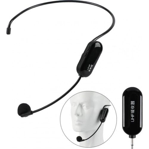 UHF Wireless Long Battery Life Headset Microphone 50m Receiver Transmitter for Voice Amplifier Speaker Teaching Tour Guide