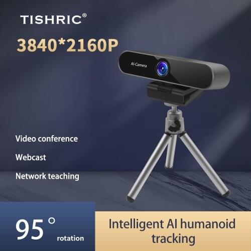 TISHRIC 3840*2160P Auto Focus Computer Camera AI Tracking Webcam 4K USB Web Cam HD Web Camera For Vdeo Conference Webcast