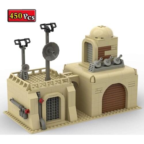 Military Series World War II Desert Radar Station Guard Post MOC Model Building Blocks Bricks Toys Christmas Gifts
