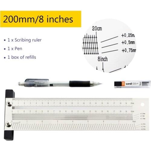 High-precision T Square Hole Scale Ruler Stainless Woodworking Scriber Mark Line E7CB