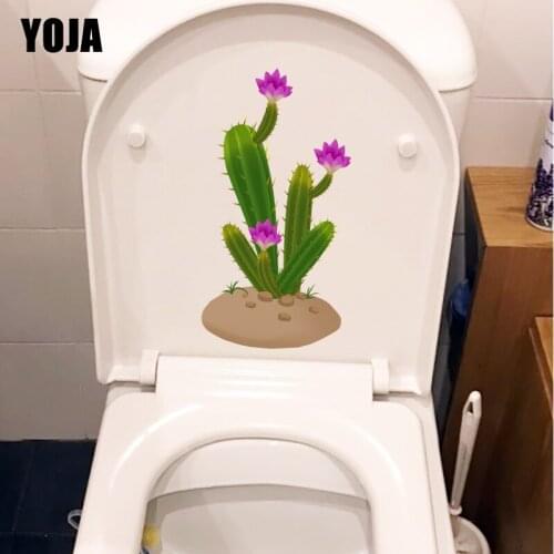 YOJA 11.7X22.9CM Beautiful Cactus Kids Room Wall Sticker Home Bathroom Toilet Decoration T1-1652