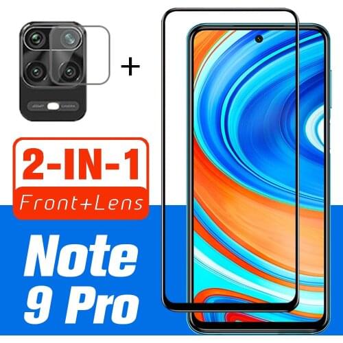 2 in 1 Camera Tempered Glass for Xiaomi Redmi Note 9 Pro Glass 9S Max Lens Screen Protector 9H Protective Film On Xaomi Redmi 9
