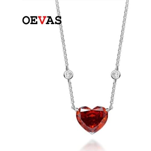 OEVAS 100% 925 Sterling Silver 10*12mm Padma High Carbon Diamond Ice Flower Cut Pendant Necklace For Women Wedding Fine Jewelry