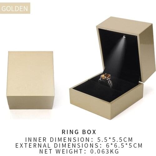 Gold Led Wedding Ring Display Jewelry Box Female Earring Bracelet Necklace Case Jewellery Holder 7 Colors Available Lover Gift