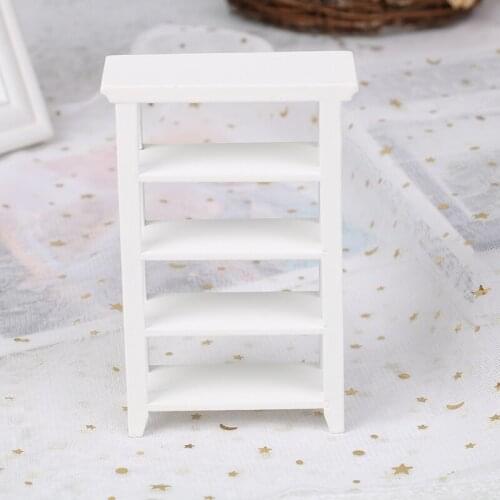 1Pc Shelf White 1/12 Dollhouse Miniature Furniture White Wooden Study Accs for Dolls Bedroom Kids For Dollhouse Decals