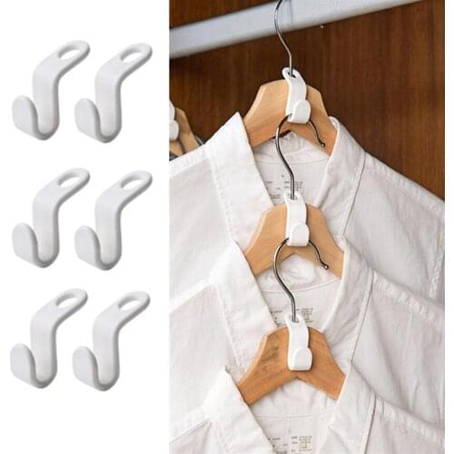 10pcs Clothes Hanger Hook Folding Storage Clothes Rack Wardrobe Hanging Hanger Connection Hook Space Saving Connectors Cozinha