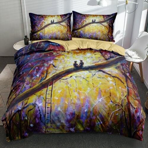 3D Custom Design Valentine Beddings Duvet Cover Sets Comforter Cover Pillowcases Set King Queen Full Twin Size Camle Bedclothes