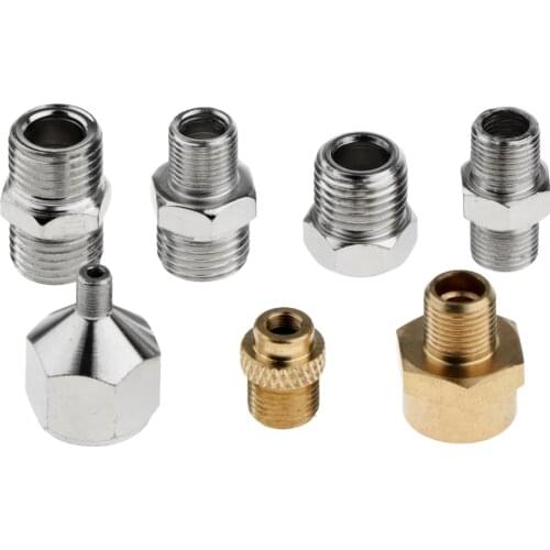 7Pieces Iron Airbrush Hose Adapter Fitting Connector for Mini Air Compressor