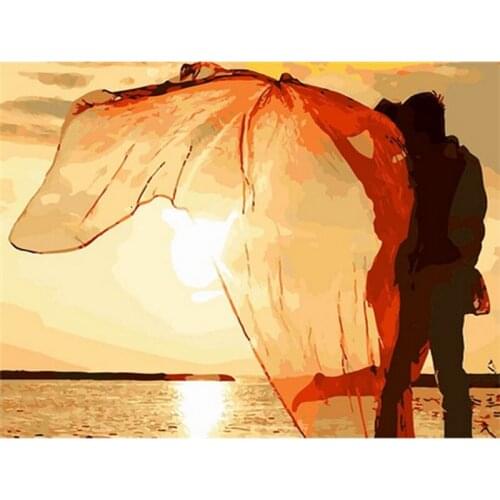 5D Diy Diamond Painting Couple Landscape Cross Stitch Girl and Sunset Embroidery Rhinestone Picture Home Decor Gift