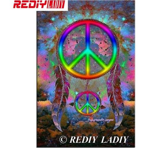 REDIY LADIY Diamond Embroidery Love Peace Full Square Rhinestones Mosaic Pattern Full Diamond Painting Cross Stitch Needlework
