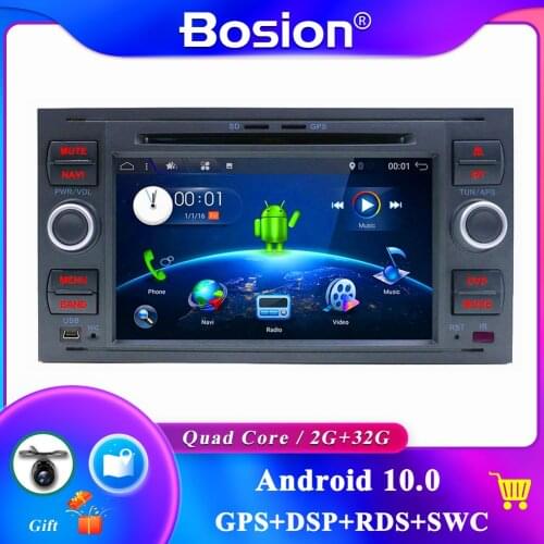 32G 2 Din Android 10.0 Quad Core Car DVD Player GPS Navigation WIFI 4G for FORD S-Max Kuga Fusion Transit Fiesta Focus Camera