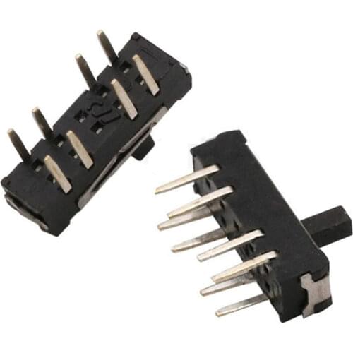 Free shipping 200PCS MSS23D18 MSS-23D18 8PIN 2P3T DPTT toggle switch side slide switches handle 4mm ROHS