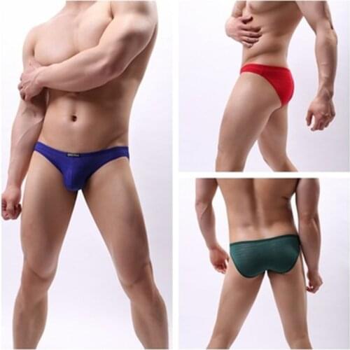 BRAVE PERSON men Sexy Lace Transparent Underwear Bikini Briefs Men Jacquard panties B1124