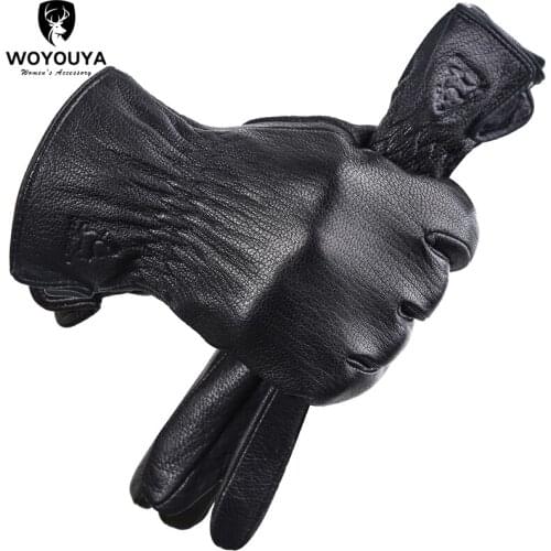 Brand fashion sheepskin mens gloves,Keep warm mens winter gloves,Comfortable black mens leather gloves-8020