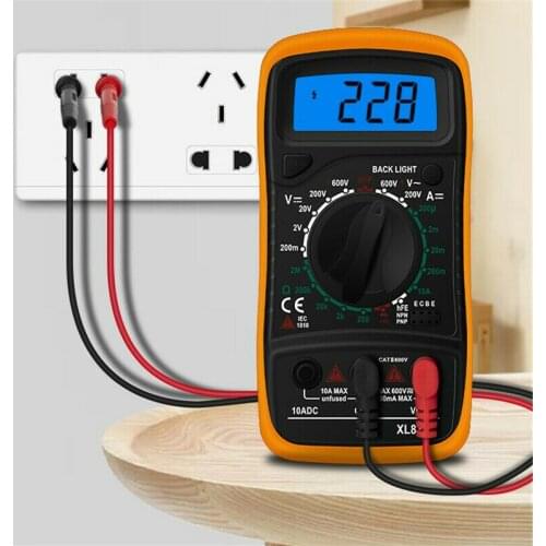 1PCS LCD Digital Multimeter Voltmeter AC&DC Voltage Tester Circuit Checker Buzzer With Integral Stand Digital Multimeter