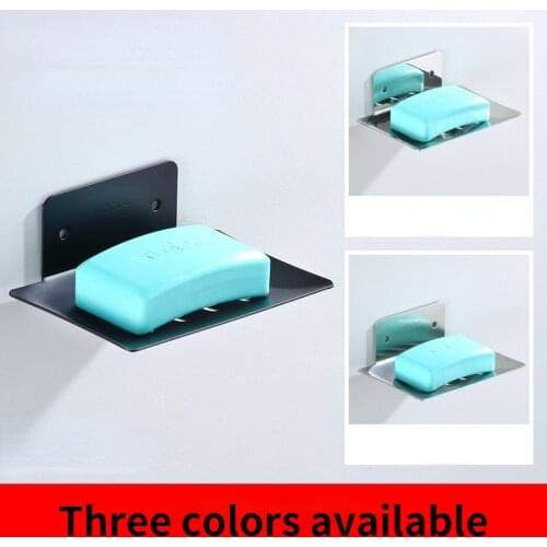 No Drilling Soap Dish Holder Wall Mounted Soap Sponge Holder for Kitchen Soap Holder Bathroom Organizer Metal Soap Holder