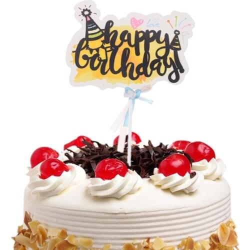 Crown Cake Topper Kids Happy Birthday Hat Cupcake Toppers Flags Heart Cake Baking Baby Shower Party Wedding DIY Decor Xmas New