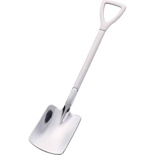 Retro Shovel Flat Coffee Tea Ice Cream Metal Spoon Gift Creative Bar Stainless Steel Dessert TablewareSet Housewares Kitchen