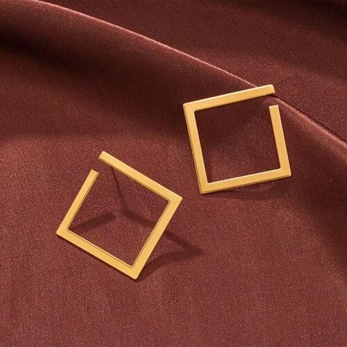 Fashion Luxury Simplicity Square Earrings For Women Metal Statement Hanging Earrings 2021 Trend Party Female Gold Modern Jewelry