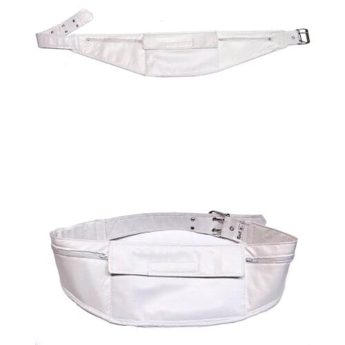 Muslim Ihram Hajj Umrah White Money Belt, Waist Bag, Faux Leather, Islamic Worship Mecca Arab Costume Tilbia Azar