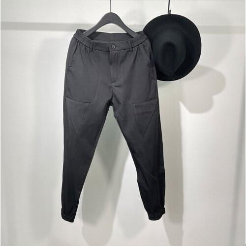 Owen Seak Men Casual Pencil Pants High Street Wear Mens Clothing England Sweatpants Preppy Autumn Winter Cross Black Pants