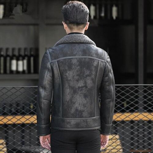 Genuine Leather Winter Jacket Real Sheepskin Coat for Men Natural Wool Fur Luxury Warm Jackets 4xl L12-6105 MY1689