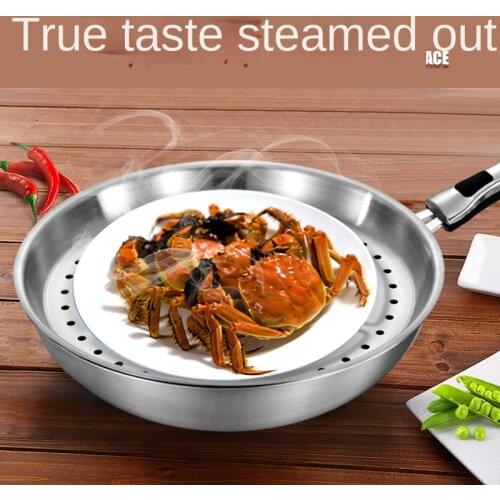 Germany no-smoke non-stick wok 304 stainless steel household uncoated wok induction cooker gas application