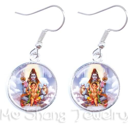 2018 New Ganesh Chaturthi Fashion Dangle Earrings for Women Lucky Jewelry Christmas Gift Glass Dome Mandala Indian Jewelry GIFT