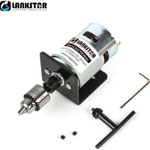 New DC 24V 10000rpm 775 Motor Double Ball Bearings Mini PCB Hand Drill Press Drill Chuck 0.3~4mm JTO Miniature Electric Drill