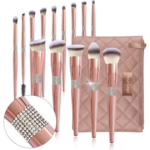 New Diamond Makeup Brushes Set 10-14 Pcs Professional Synthetic Hair Brushes Foundation Powder Contour Eyeshadow Makeup Brushes