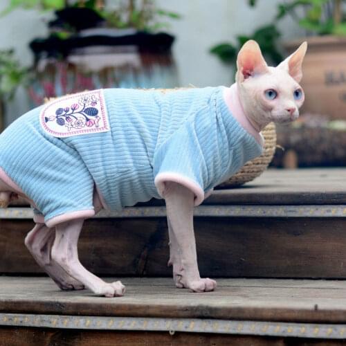 Hairless Cat Clothes Autumn and Winter Warm Double-sided Plus Velvet Four-legged Clothes Sphinx Pet Cat Clothing
