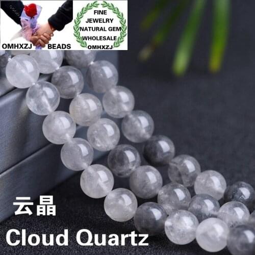 OMHXZJ Wholesale ZB152 46 8 10 12mm DIY Bracelet Necklace Jewelry Making Accessories Natural Stone Fine Cloud Quartz Round Beads