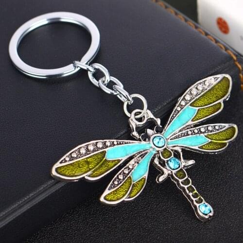 12PCs Wholesale Green Butterfly Crystal Keychain Keyring Gifts Women Girls Charm Key Chains Jewelry Bulk Price